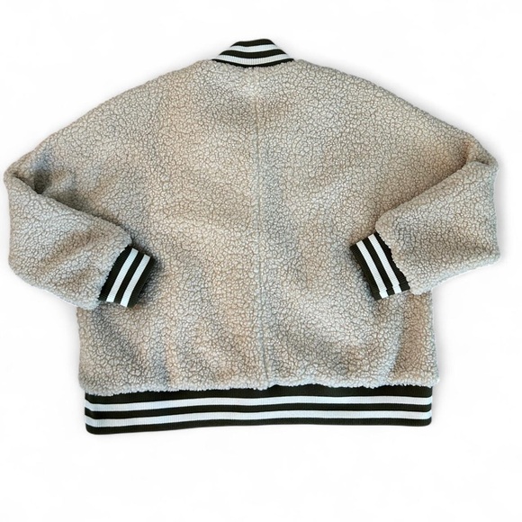 Mable Sherpa Varsity Jacket with Green Trim - Picture 5 of 6